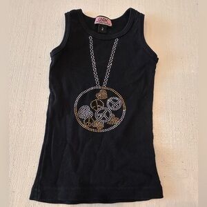 Designer from DENNY’s-Black Tank Top with Gold and Silver Accents